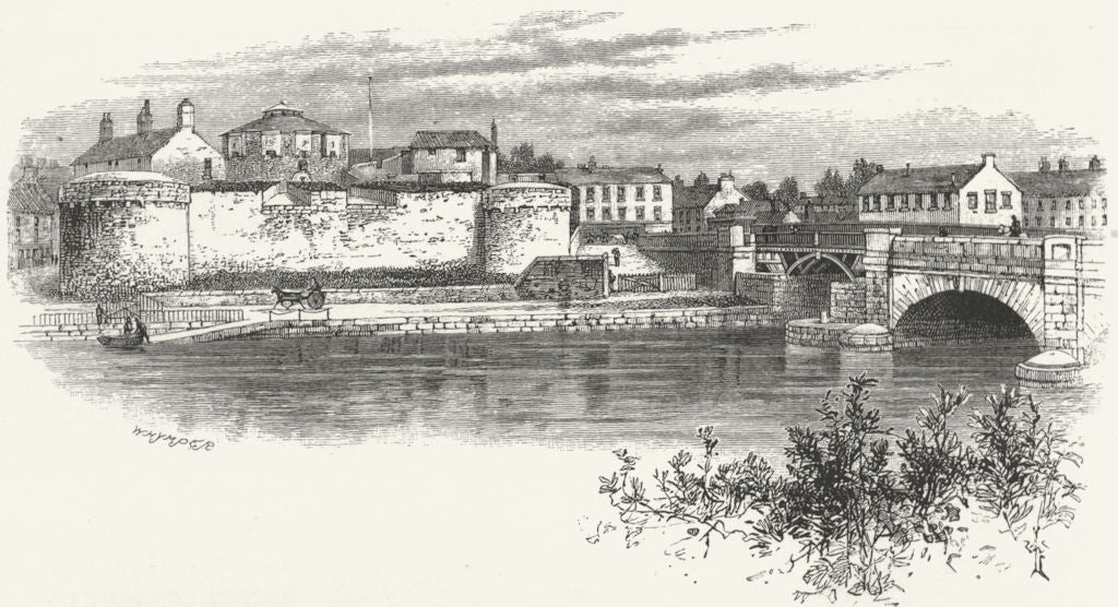 IRELAND. Athlone Castle 1888 old antique vintage print picture